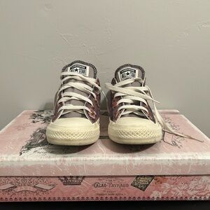 Converse Low Top Sneakers - Cream & Pink Floral